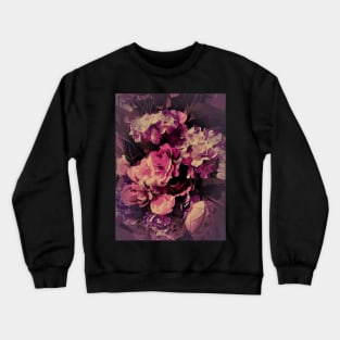 PINK ROSES VINTAGE BOUQUET PEONIES HYDRANGEAS Crewneck Sweatshirt